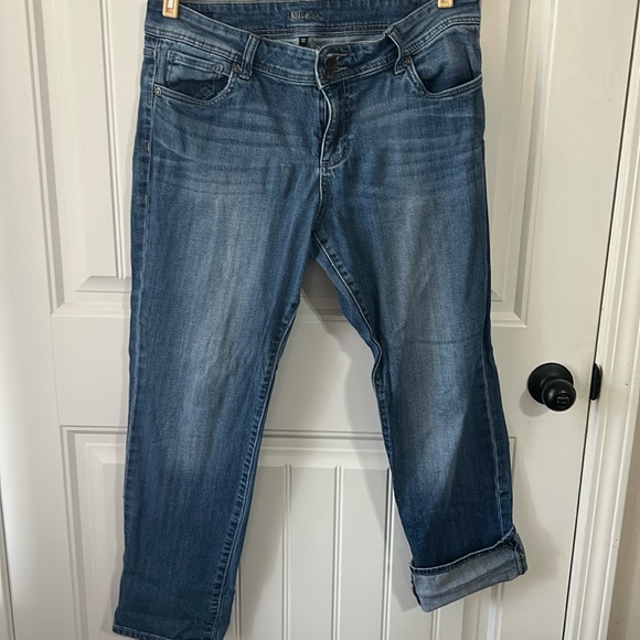 KUT From The Kloth Cameron Cuffed Blue Ankle Jeans 12 - Picture 1 of 6